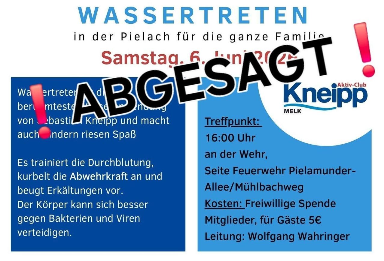 Wasserwanderung am Samstag, 2. Juni. Treffpunkt: Wehr, Seite der Feuerwehr. Zeit: 16:00 Uhr. Kosten: Freiwillige Spenden, für Gäste 5€. Leitung: Wolfgang Wahr.
