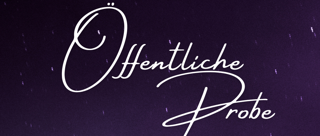 Öffentliche Probe am Mittwoch, 24. Juni 2026 um 19:30 auf dem Schulplatz Meiningen. Freuen Sie sich auf einen musikalischen Abend und ein geselliges Beisammensein.