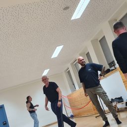 Adult, Male, Man, Person, Wristwatch, Dancing, Glasses, Shoe, Indoors, Jeans