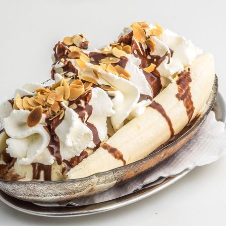 Cream, Dessert, Food, Sundae, Banana, Fruit, Plant, Produce, Ice Cream