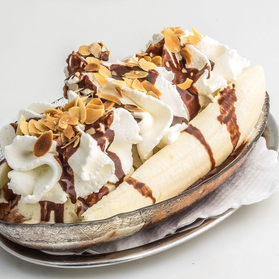 Cream, Dessert, Food, Sundae, Banana, Fruit, Plant, Produce, Ice Cream