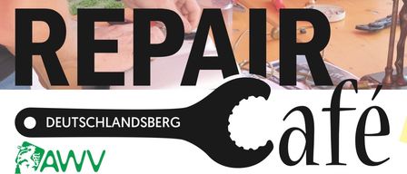 Werbung für einen Reparaturservice. Es zeigt eine Hand, die ein Werkzeug mit dem Text 'Reparatur' und einem Schraubenschlüssel-Logo hält.