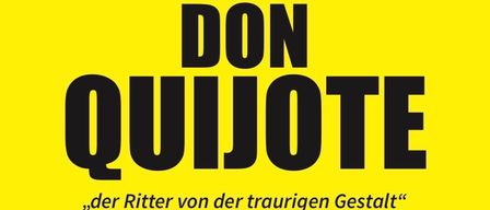 Poster for Don Quixote, featuring dates and times for performances in July and August. It invites audiences to join them at the market square.
