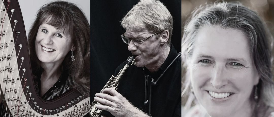 Plakat für eine Veranstaltung mit dem Titel Herzwars mit Monika Stadler, Willy Kulmer und Melanie Kulmer. Die Veranstaltung findet am Sonntag, den 14. Dezember 2025, um 18:00 Uhr in Gaudeum, Neudorf statt. Monika spielt Harfe, Willy Saxophon und Melanie liest poetische Texte.