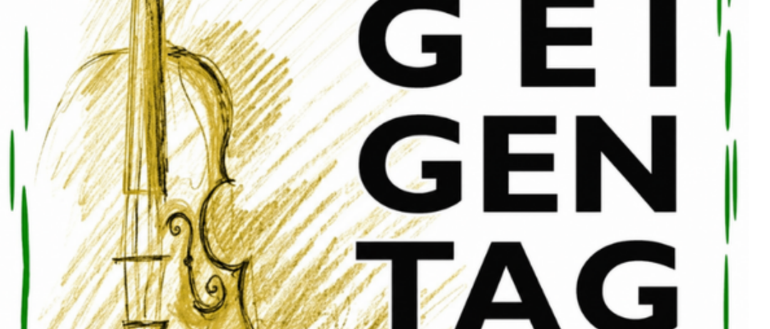 Plakat für Steirischer Gegentag 2026. Termine sind 13.-14. Juni. Der Ort ist Neudorf bei Ilz. Enthält eine Geige-Illustration und Sponsoren.