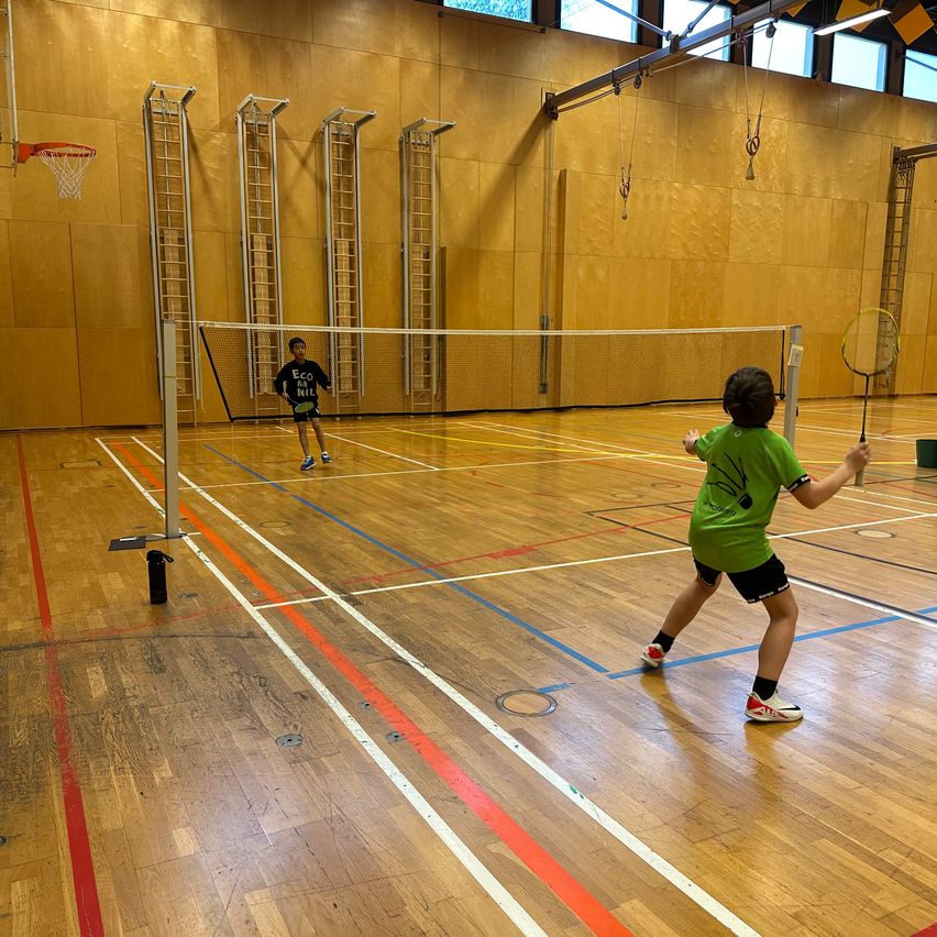 Bild enthält, Badminton, Person, Sport, Volleyball, Volleyball Game, Boy, Child, Male, Tennis Racket, Shoe