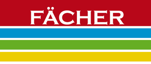 Ein horizontales Bild mit fünf gleich breiten Streifen: rot, blau, grün, gelb und rot.