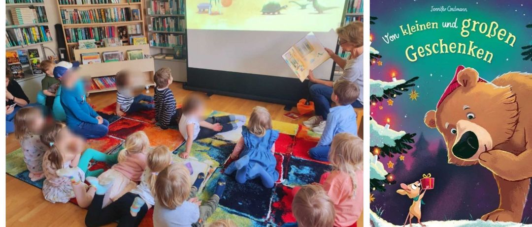 Kindergarten, Child, Female, Girl, Person, Boy, Male, Reading, Book, Library