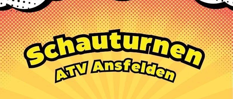 Ein Poster mit gelbem Hintergrund bewirbt ATV-Trials am 21. März 2026 um 16:30 Uhr. Der Ort ist Dreifachturnhalle in Haid.