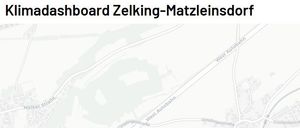 Eine Karte zeigt die Stadt Zelking-Matzleinsdorf mit Straßen und Straßennamen. Hauptstraßen sind West Autobahn und Melker Straße.