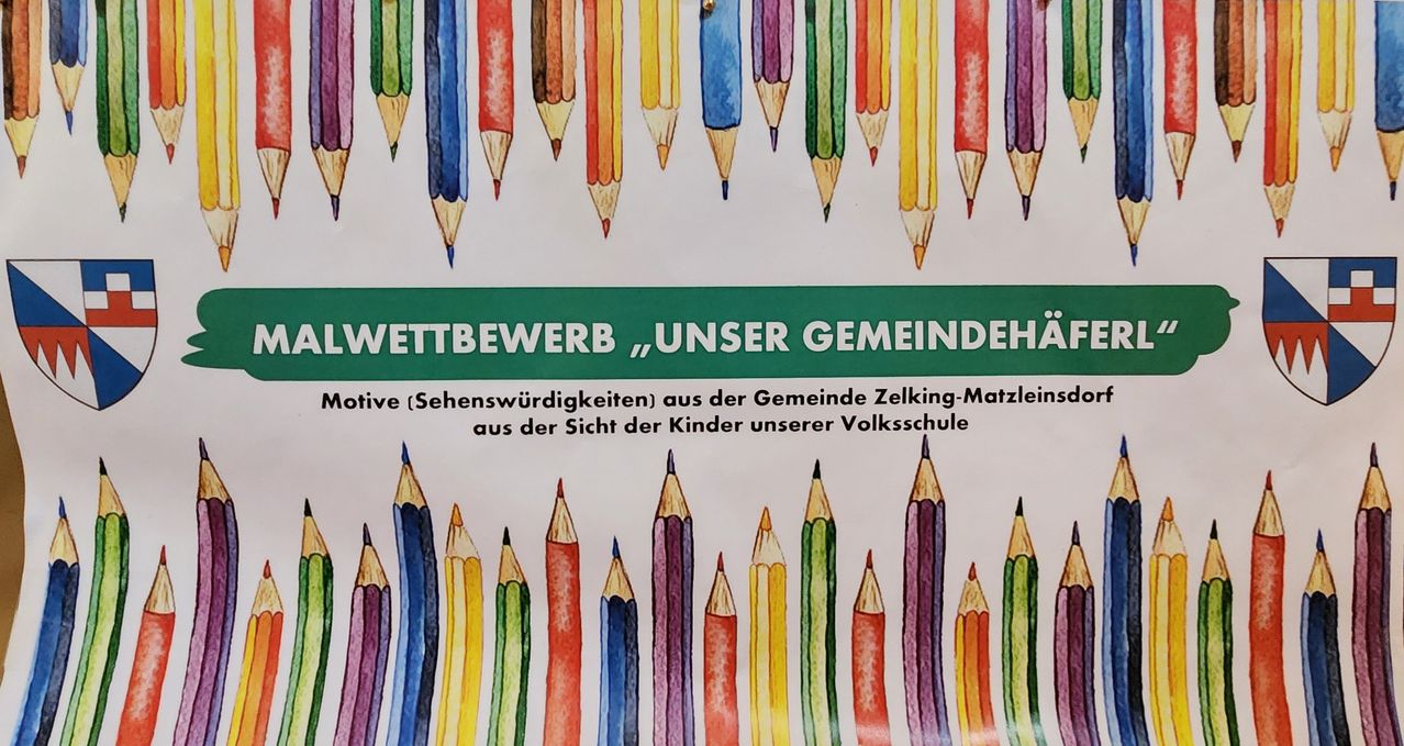 Ein Plakat mit einer bunten Anordnung von Bleistiften aus verschiedenen Blickwinkeln, mit Text auf Deutsch und Englisch, der die Bedeutung der Gemeinschaft hervorhebt.