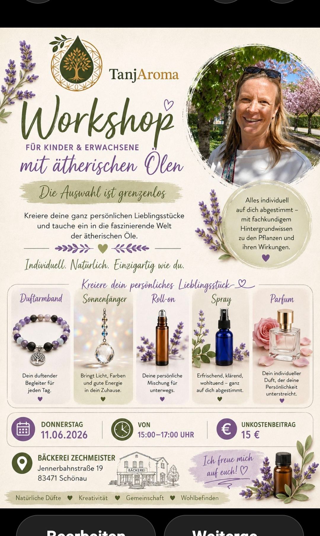 A workshop for children and adults with ethereal oils. The choice is limitless. Create your personal favorite. A bracelet, pendant, roll-on, spray, and perfume. Each item is unique and tailored to you. Join on Thursday from 6pm for free.