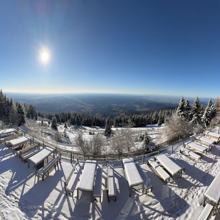 Bild enthält, Tree, Nature, Outdoors, Scenery, Fir, Landscape, Building, Shelter, Truck, Sky