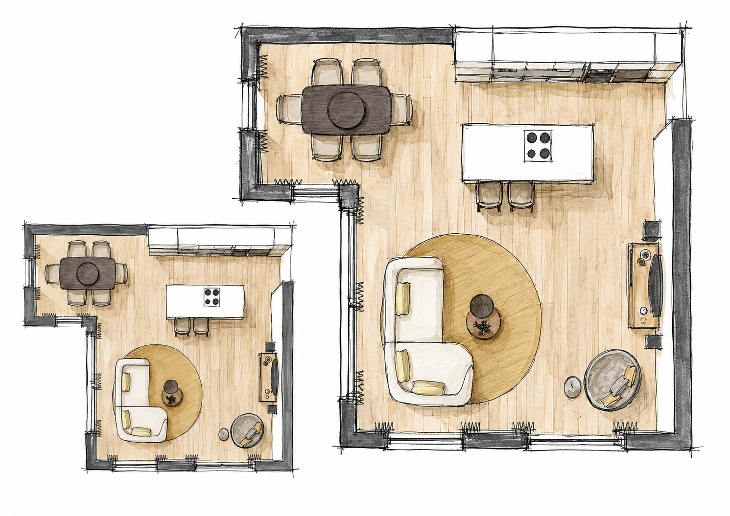 Wohndesign Maierhofer Innenarchitektur Handskizze Apartment Wien