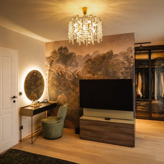 Designer Schlafzimmer mit Christine Kröncke Möbel, TV Sideboard