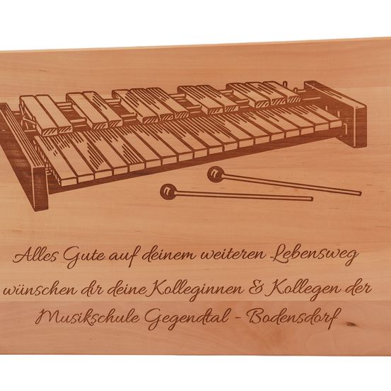 Holztafel mit individueller Widmung zur Pensionierung