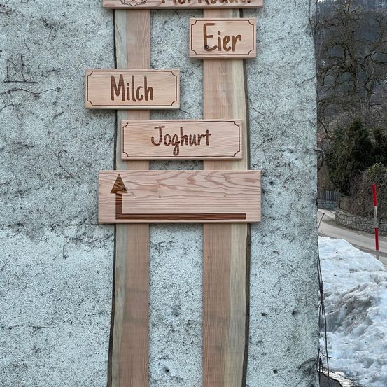 Produkttafeln für 24h Verkaufshütte - Ab Hof Verkauf