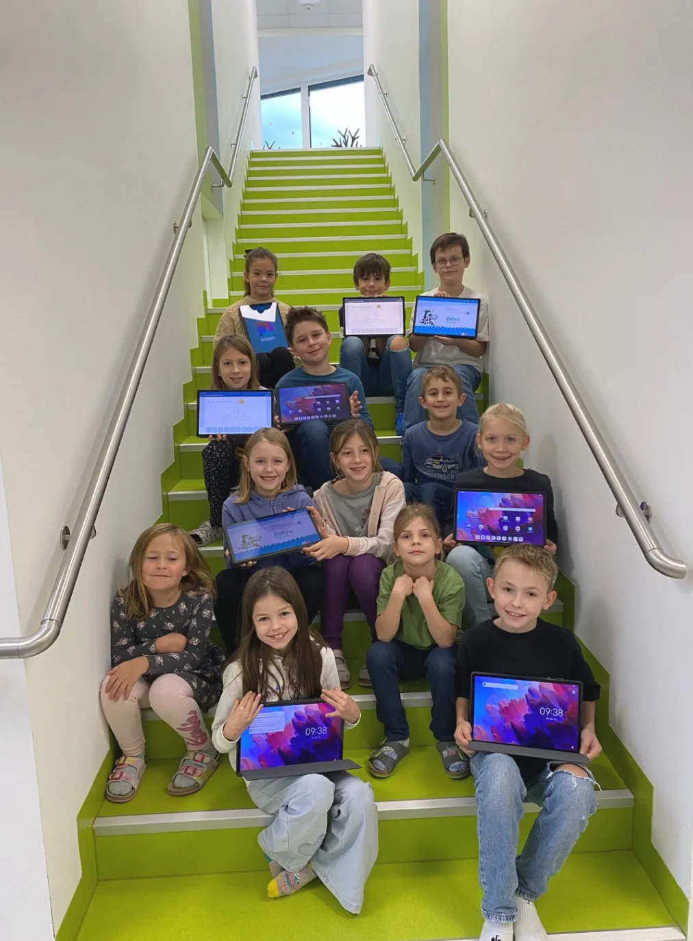 Staircase, Pants, People, Person, Child, Female, Girl, Portrait, Boy, Male