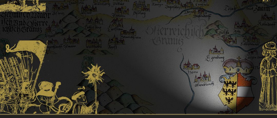 Ein Plakat für eine Präsentation zum 500-jährigen Jubiläum des Widerstands im Nordwald, mit einer Karte und historischen Figuren. Präsentation von Mag. Stefan Scholz, PhD, am 16. März 2026 um 18:30 im Museum Horn.