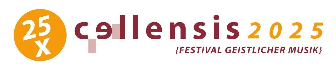 Das Logo für das Celsenis 20 Festival, mit einem stilisierten 'C', einer gelben Linie und einem weißen Kreis auf der linken Seite.