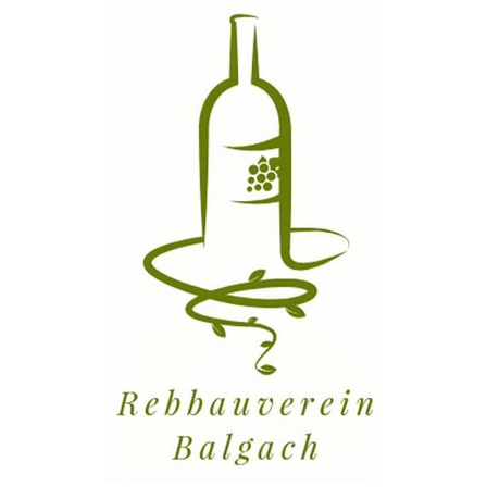 Das Rebbauverein Balgach Logo zeigt eine stilisierte Weinflasche mit Trauben auf weißem Hintergrund.