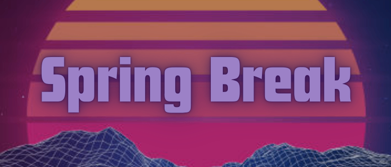 Ein lebhaftes Veranstaltungsposter zeigt einen Sonnenuntergang im Hintergrund und kündigt eine Throwback-Edition des Spring Break an, geplant für den 27. März 2026 im Jugendraum Obersdorf. Die Zeit ist von 21 Uhr bis Mitternacht, mit Musik aus den 80er bis 2000er Jahren.