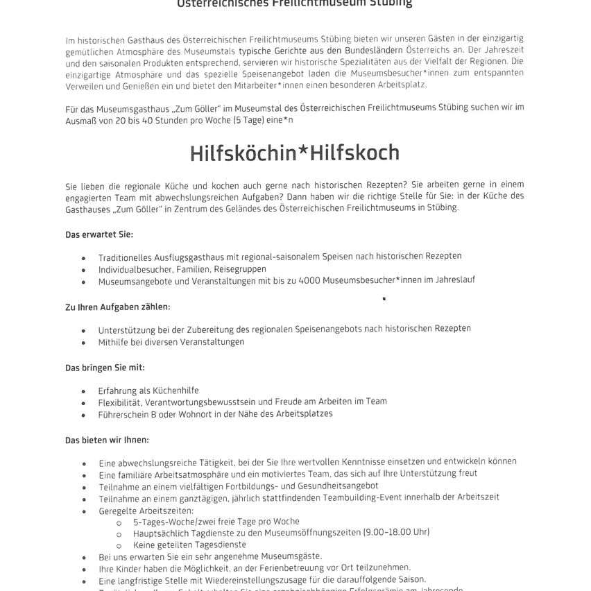 Das Österreichische Freilichtmuseum Stübing bietet unseren GПstПn in der einzigartigen gemПctlichen AtmosphПre des Museums Freilichtmuseum Stübing typische Gerichte aus den BundeslПndern Пsterrereichs an. Der Jahreszeit und den saisonalen Produkten entsprechend, servieren wir historische SpezialitППn aus den verschiedensten Gebieten der Region. Die einzigartige AtmosphПre und das spezielle Speicherlager ermПglichen es den MuseumsbesucherПn, das Angebot zum entspannen Verweilen und GenieПen in der NППe des MitarbeiterППs in einen besonderen Arbeitsplatz.