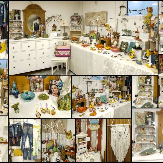 Art, Shelf, Pottery, Collage, Person, Furniture, Factory, Manufacturing, Workshop, Indoors