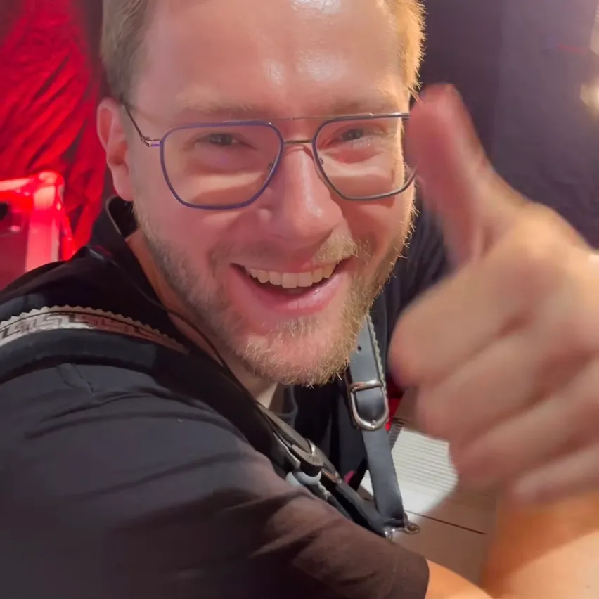 Finger, Hand, Person, Adult, Male, Man, Face, Head, Glasses, Smile
