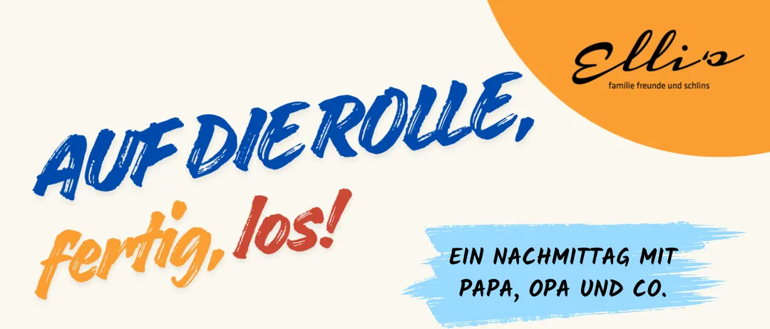 Werbung für ein Skateboard-Event mit einem Mann und einem Kind auf einem Skateboard. Das Event findet am 9. Oktober 2026 von 14:30 bis 17:30 Uhr statt. Die Veranstaltung ist kostenlos und keine Anmeldung erforderlich.