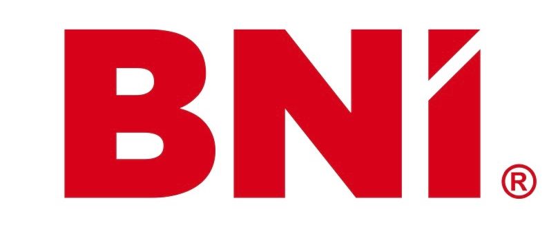 BNI-Logo in Rot auf weißem Hintergrund, mit den Buchstaben BNI in Fettdruck und einem roten R mit Kreis darum rechts.