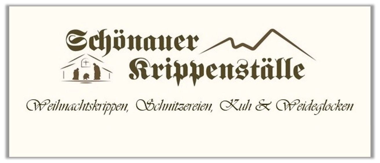 Ein Logo für Schonauer Rippenstall mit einer Bergillustration und Text in Deutsch.