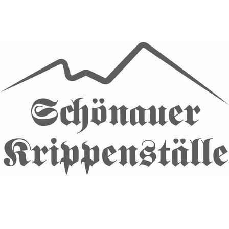 Das Bild zeigt ein Logo für 'Schönauer Rippenstalle'. Das Design besteht aus stilisierten Bergen und dem Firmennamen in einer kunstvollen Schrift.