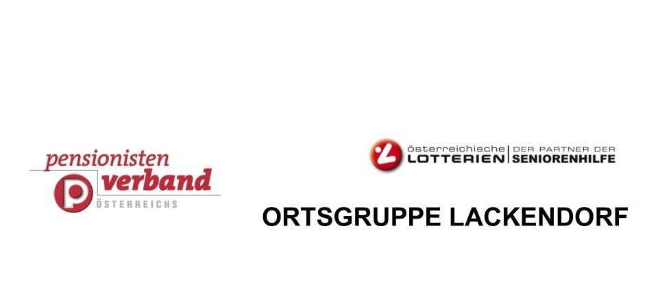 Bild einer Partnerschaftslogo zwischen Pensionistenverband und Österreichische Lotterien, mit ihren Logos und dem Namen Ortsgruppe Lackendorf.