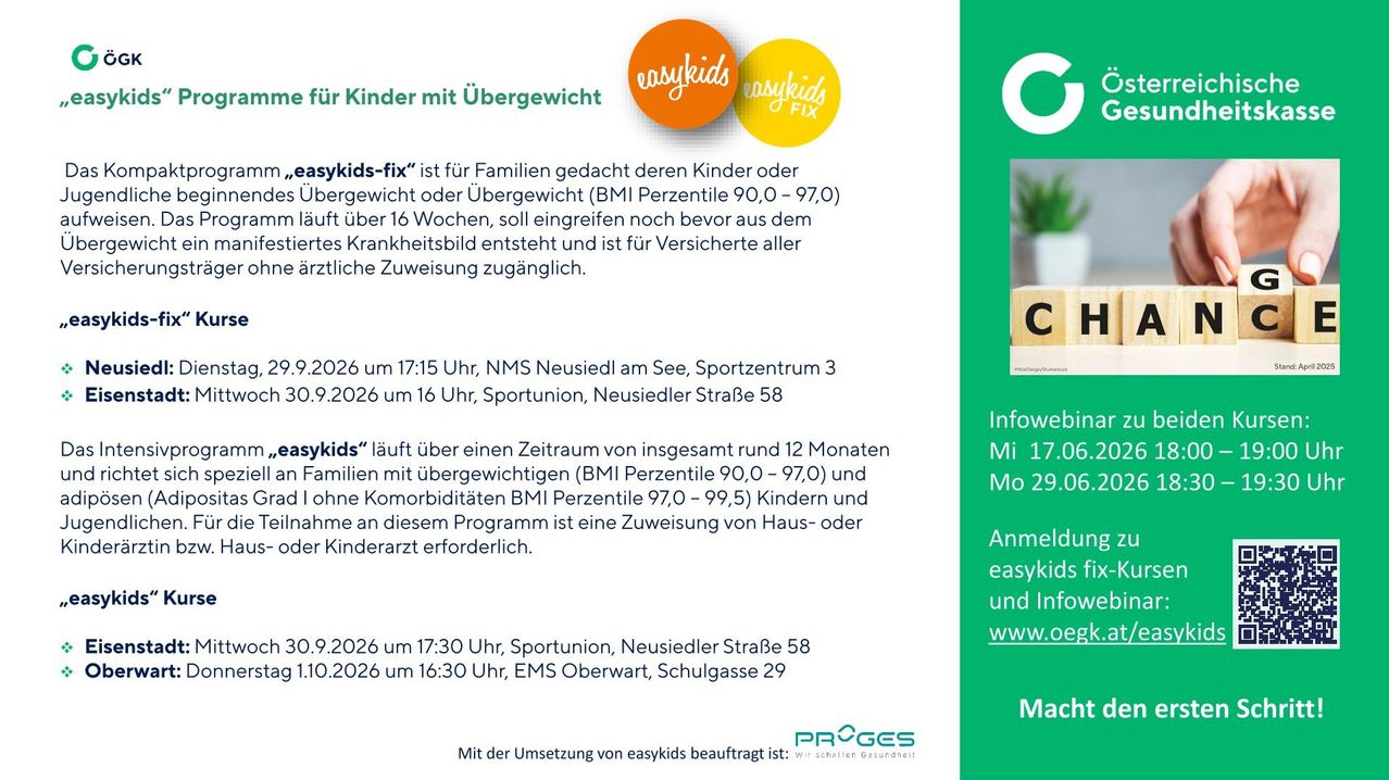 Easykids-fix is for families whose children or adolescents over 16 have overweight or obesity (BMI percentile 90.0 - 97.0). It runs for 16 weeks, preventing a serious health condition. It is available for insured clients.