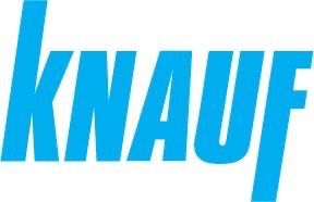 Das blaue Logo 'KNAUF' in Großbuchstaben mit einer serifenlosen Schrift auf weißem Hintergrund.
