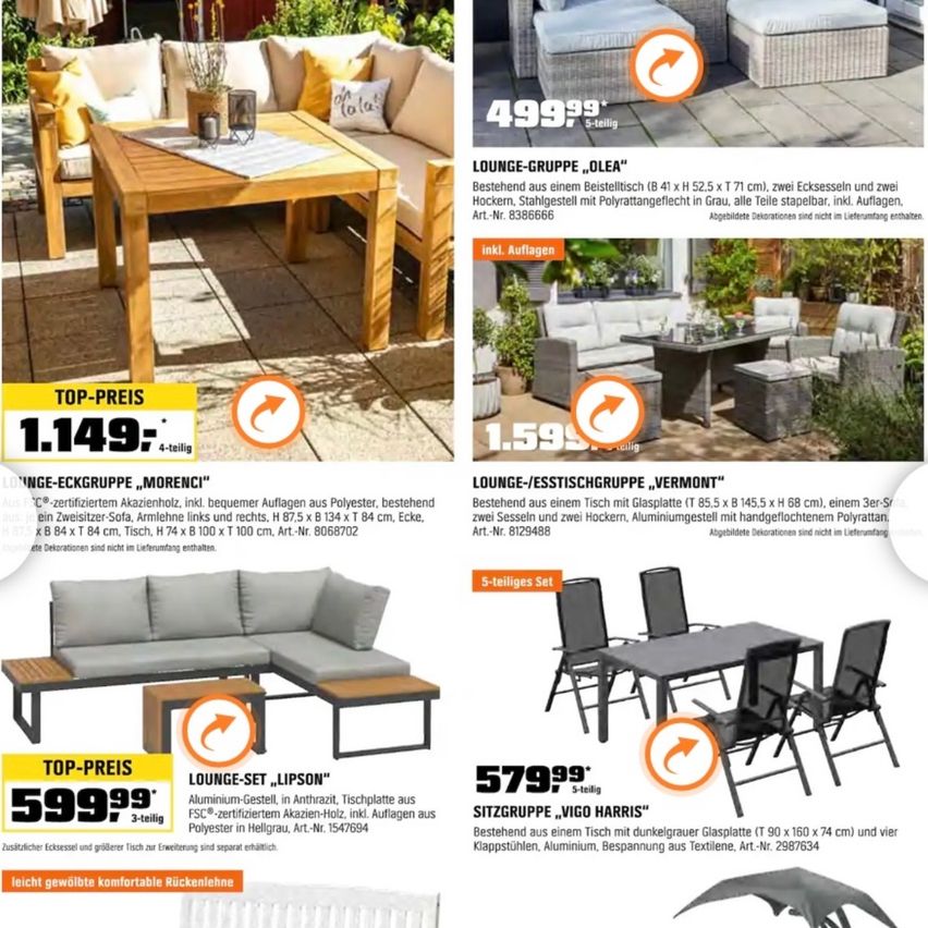 Bild enthält, Couch, Furniture, Table, Dining Table, Bench, Coffee Table, Advertisement, Chair, Patio, Living Room