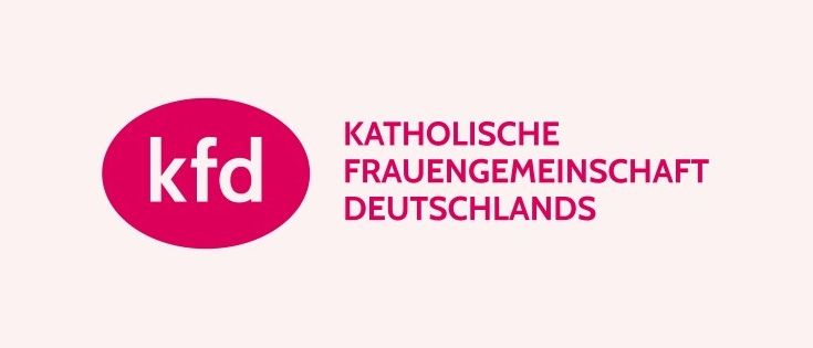 Das Logo der Katholischen Frauengemeinschaft Deutschlands, mit einem rosa Kreis und den Buchstaben 'kfd' darin, vor weißem Hintergrund.