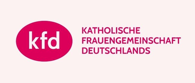 Das Logo der Katholischen Frauengemeinschaft Deutschlands, mit einem rosa Kreis und den Buchstaben 'kfd' darin, vor weißem Hintergrund.