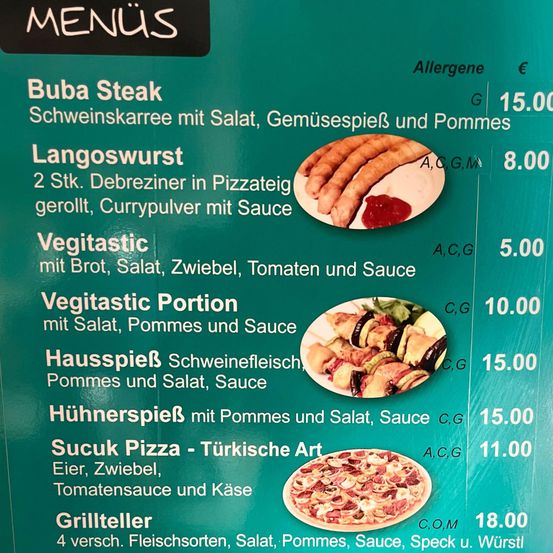 Bild enthält, Menu, Text, Food, Pizza