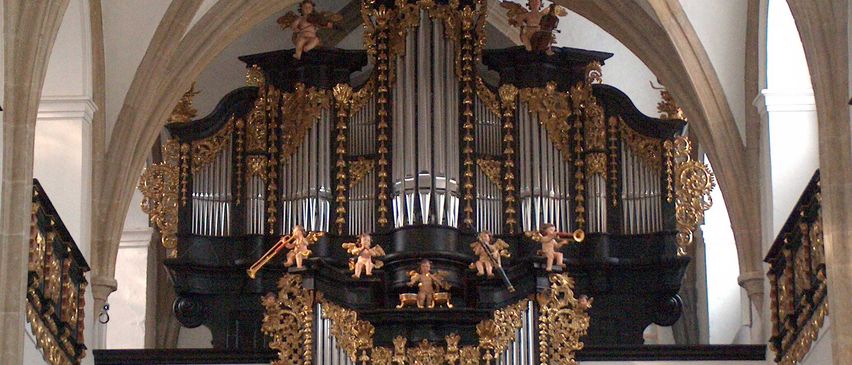 Bild enthält, Building, Monastery, Altar, Church, Person, Apse, Cathedral, Chandelier