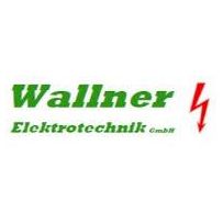 Das Wallner-Logo zeigt einen grünen Blitz auf der rechten Seite mit dem Firmennamen 'Wallner Elektrotechnik GmbH' in grüner Schrift.