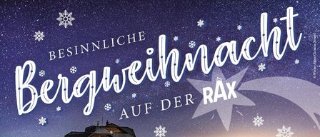Das Bild zeigt eine Winterveranstaltung in den Bergen. Es zeigt eine schneebedeckte Landschaft mit einem Haus und Bergen im Hintergrund. Der Text enthält Details zu geführten Wanderungen, Zeiten und Aktivitäten.