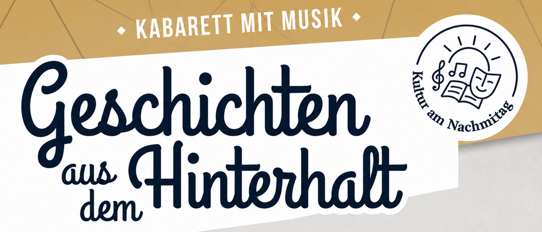 Werbung fur ein musikalisches Kabarett mit Geschichten hinter den Kulissen von Manfred Spies.