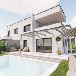 Bild enthält, Architecture, Building, House, Housing, Villa, Animal, Bird, Pool, Water