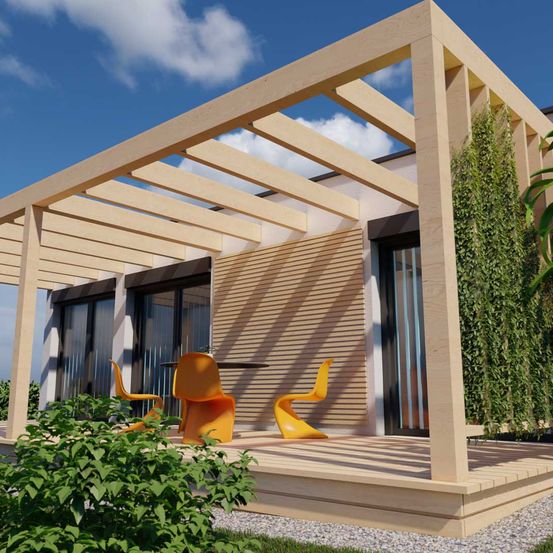 Bild enthält, House, Housing, Porch, Patio, Pergola, Indoors, Interior Design, Portico, Outdoors, Chair