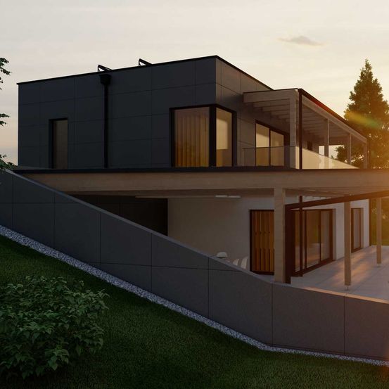 Bild enthält, Architecture, Building, House, Housing, Villa, Grass, Plant, Tree, Outdoors, Lawn