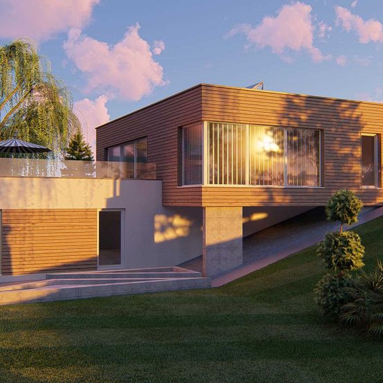 Bild enthält, Architecture, Building, House, Housing, Villa, Grass, Plant, Lawn, Tree