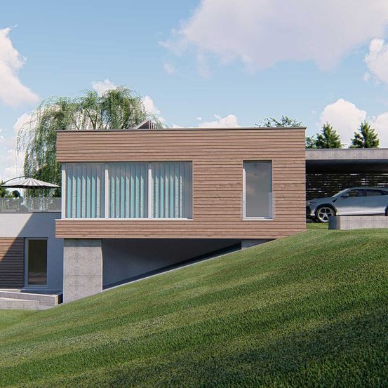 Bild enthält, Grass, Plant, Garage, Indoors, Housing, Villa, Lawn, Car, Tree, Wheel