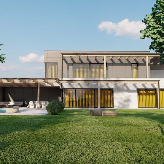 Bild enthält, Building, House, Housing, Villa, Grass, Plant, Lawn, Tree, Backyard, Yard